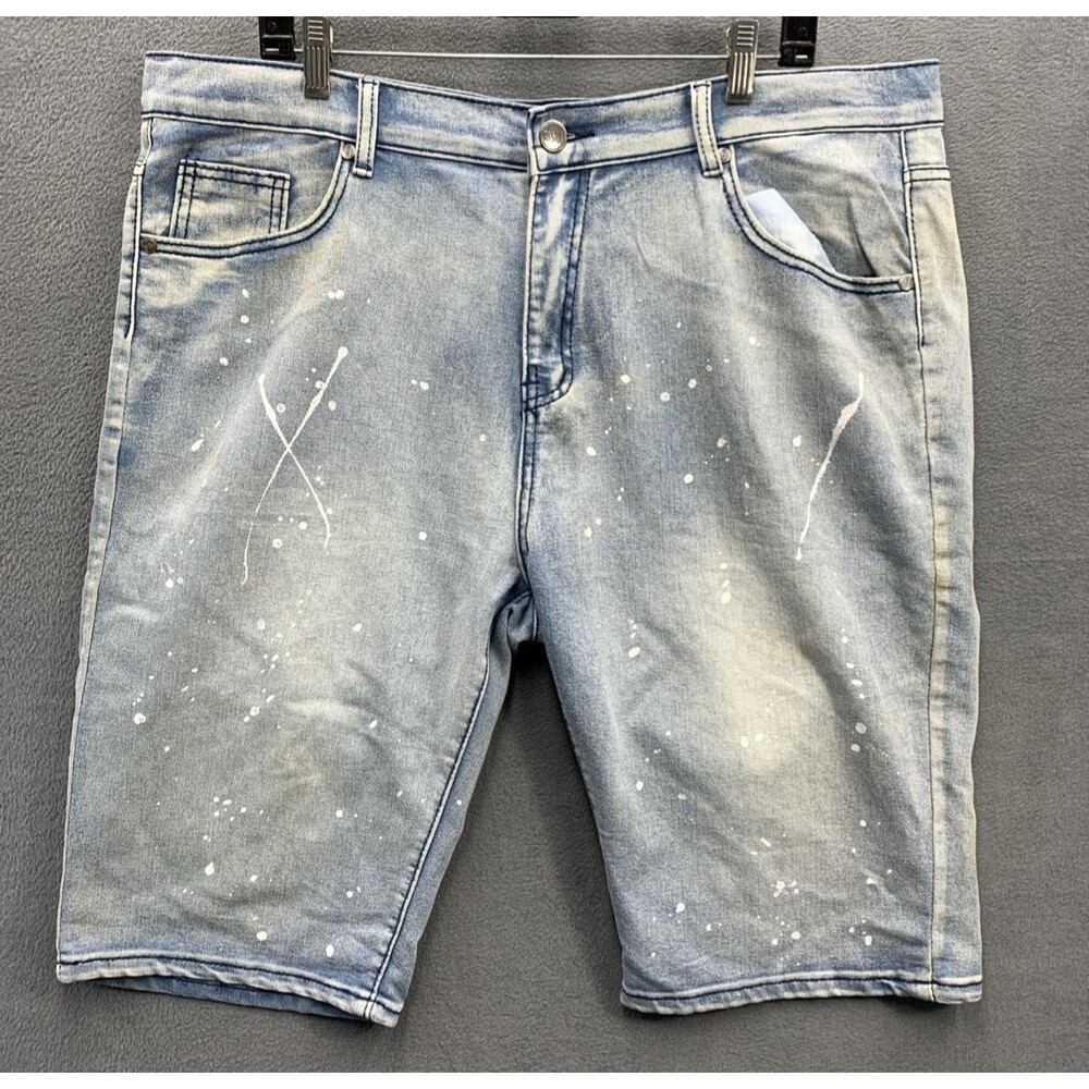 Trestles Bermuda Shorts Mens Size 38 Blue Paint Splatter Stained Distressed